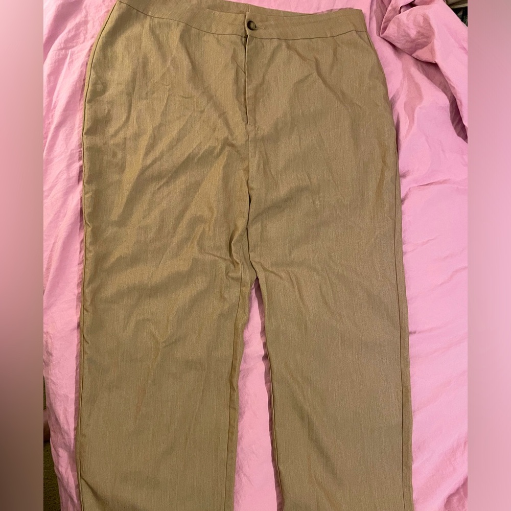 Schein Curve 3xl Wide Leg Khaki Trousers